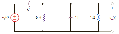 For the network in Fig. P14.72, choose the value of C for critical damping. Figure P14.72