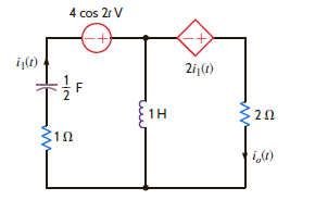 Find the steady-state response i o ( t ) for the network shown in Fig. P14.84. Figure P14.84