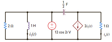 Determine the steady-state response i o ( t ) for the network in Fig. P14.88. Figure P14.88