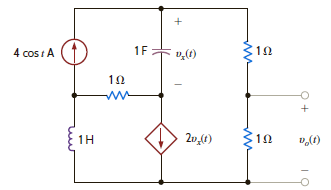 Find the steady-state response v o ( t ), t 0, in the network in Fig. P14.89. Figure P14.89