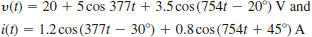 Find the average power absorbed by the network in Fig. E15.15 if Figure E15.15