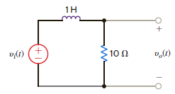 Determine the total 1- energy content of the output v o ( t ) in Fig. E15.21 if v i ( t ) = 5 e 2 t u ( t ) V. Figure E15.21