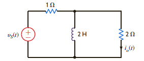 Determine the steady-state response of the current i o ( t ) in the circuit shown in Fig. P15.40 if the input voltage is described by the waveform shown in Problem 15.25. Figure P15.40 Problem 15.25 Derive the trigonometric Fourier series for the waveform shown in Fig. P15.25. Figure P15.25