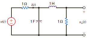 Determine the first three terms of the steady-state voltage v o ( t ) in Fig. P15.41 if the input voltage is a periodic signal of the form Figure P15.41