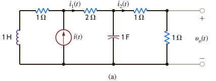 Determine the steady-state voltage v o ( t ) in the network in Fig. P15.43a if the input current is given in Fig. P15.43b. Figure P15.43