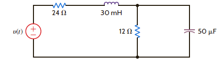 Find the average power absorbed by the network in Fig. P15.45 if v ( t ) = 60 + 36 cos (377 t + 45°) + 24 cos (754 t 60°) V Figure P15.45