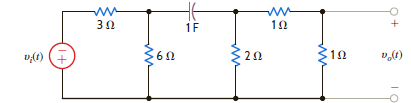 Use the transform technique to find v o ( t ) in the network in Fig. P15.60 if (a) v i ( t ) = 4 e t u (t) V and (b) v i ( t ) = 4( e 2 t + 2 e 4 t ) u ( t ) V. Figure P15.60