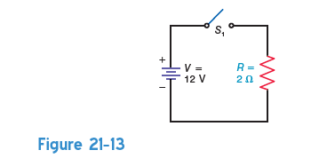 In Fig. 21-13, how long does it take for the current, I , to reach its steady-state value after S 1 is closed