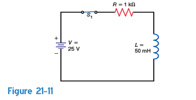With S 1 closed in Fig. 21-11, what is the eventual steady-state value of current A) 15.8 mA. B) 12.5 mA. C) 0 mA. D) 25 mA.