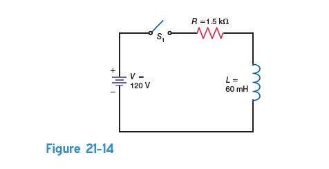Without a resistor across S 1 in Fig. 21-14, is it possible to calculate the time constant of the circuit with the switch open Also, what effect will probably occur inside the switch when it is opened