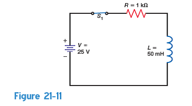 With S 1 closed in Fig. 21-11, the length of one time constant could be increased by A) decreasing L. B) decreasing R. C) increasing L. D) both b and c.