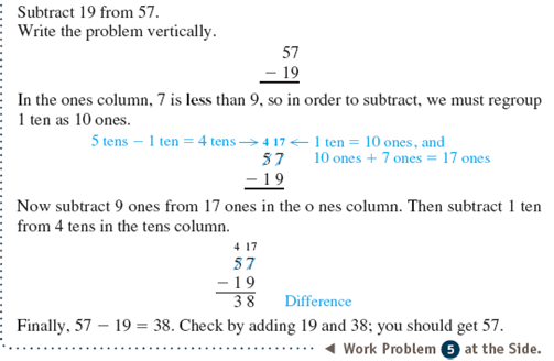 Subtract, regrouping when necessary. See Examples 1 3.      Example 1      Example 2      Example 3    