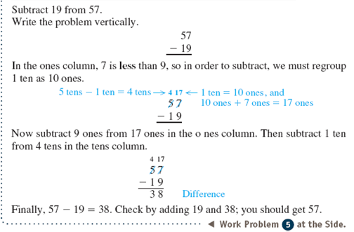 Subtract, regrouping when necessary. See Examples 1 3.      Example 1      Example 2      Example 3    