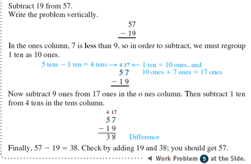 Subtract, regrouping when necessary. See Examples 1 3.      Example 1      Example 2      Example 3    