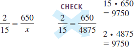 Set up and solve a proportion for each application problem. A student set up the proportion for Problem 17 this way and arrived at an answer of 4875.   Because the cross products are equal, the student said the answer is correct. Is the student right Explain why or why not. About 2 out of every 15 people are left-handed. How many of the 650 students in our school would you expect to be left-handed Round to the nearest whole number.<div style=padding-top: 35px> 