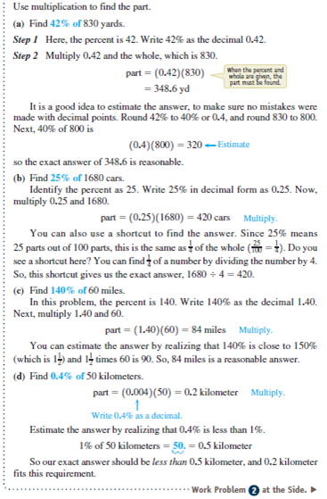 Find the part using the multiplication shortcut. See Example.      Example    
