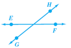 Label the pair of lines as appearing to be parallel, as perpendicular,or as intersecting.