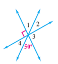 Choose the figure that matches each label. For right and straight angles, indicate the number of degrees in the angle. Find the measure of each unlabeled angle in the figure at the right.