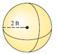 Use 3.14 as the approximate value for . Round your answers tothe nearest tenth when necessary. Name the solid and find its volume.