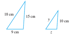 Find the unknown lengths. Round your answers to the nearest tenth when necessary. Similar triangles