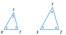 Name the corresponding angles and the corresponding sides in each pair of similartriangles. See Margin Problem.      Problem    