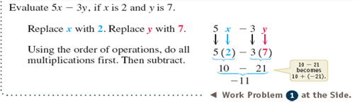 Using the given values of the variables, evaluate the expression. See Examples               