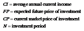 a) Compute the approximate yield: Approximate yield is computed to know the exact value of the return that an investment offers. The formula to compute the approximate yield of an investment is as below:   Here,   Substitute: The average annual current income is $0 per share, the future price is $125 per share and $85 is the current market price and the number of holding years is 4.   Therefore, the approximate yield of the investment is   The approximate yield (or percent rate of return) is 9.5%. If he requires a 15% rate of return, he should not buy this stock as it gives only 9.5% rate of return.