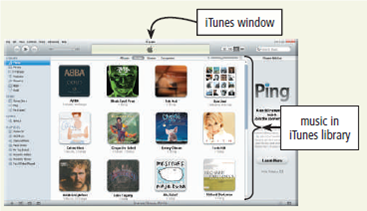 Download Songs to a Portable Media Player The methods by which you can download a song to a portable media player vary depending upon the type of portable media player you own. Some portable media players connect to your computer, often using a USB connection, and appear as a removable disk in Windows. Some use flash memory mobile media, such as SD cards, that you remove from the portable media player, and then insert into your computer's card reader. Some portable media players, such as the iPod Touch, can connect to wireless networks and download songs from the Internet without requiring a connection to a computer; others connect directly to your computer and require a special program, such as iTunes, to add songs. This Learn How To exercises describes how to download songs to an iPod from a CD, how to download music to an iPod using iTunes, and how to transfer files to a portable media player that connects directly to your computer. Using iTunes to Add Songs from a CD to Your iTunes Library 1. If necessary, download and install the latest version of iTunes, which is available at Apple's Web site (apple.com). 2. Click the Start button, click All Programs, click the iTunes folder in the All Programs list, and then click iTunes in the iTunes folder (Figure). If you have not done so already, connect your iPod to a USB port on your computer. When iTunes displays the name of your iPod in the left pane of the iTunes window indicating that your iPod is connected, insert a music CD into an optical disc drive on your computer. Check the CD's copyright notice before completing the following steps to make sure that you are authorized to copy the CD. 4. iTunes will download the track names from the CD automatically and display a dialog box asking if you would like to import the entire CD. Click the Yes button to import all songs from the CD. If you wish to select individual songs from the CD, click the No button and select the songs you wish to import. 5. Once the import process is complete, click the Eject button to eject the CD. The songs now are in your iTunes library. 6. If your playlist does not synchronize automatically, right-click the name of your playlist and then click Sync on the shortcut menu. Once the synchronization process is complete, the files are stored on your iPod. Using iTunes to Add Songs from the iTunes Store 1. If necessary, start iTunes and connect your iPod to your computer. 2. Click iTunes Store in the left pane of the iTunes window to display items available for purchase. 3. Locate the song you wish to purchase in the iTunes Store. If you are looking for a particular song, use the Search iTunes Store box at the top of the iTunes window. 4. Once you locate a song to download, click the Buy Song button. If necessary, enter the information for your iTunes account. If a dialog box is displayed asking if you are sure that you want to buy the song, click the Buy button. iTunes will download the song and charge the credit card or gift card associated with your iTunes account. 5. If your playlist does not synchronize automatically, right-click the name of your playlist and then click Sync on the shortcut menu. Once the synchronization process is complete, the files are stored on your iPod. Adding a Music File on a Computer to a Portable Media Player 1. Connect your portable media player to an available port on the computer. If the portable media player does not connect to the computer with a cable, remove the memory card from the portable media player and insert it into the card reader on the computer. 2. When Windows displays the AutoPlay dialog box, click the Open device to view files using Windows Explorer button to display a window containing the contents of the portable media player. 3. Locate the song on the computer that you wish to copy to the portable media player and then drag the file to the window containing the contents of the portable media player. 4. Close any open windows and disconnect the portable media player from the computer. Locate a music CD that you own and use a program such as Windows Media Player to save the songs as digital files on your hard disk. Once you transfer the songs to your hard disk, connect your portable media player and then transfer the songs from the hard disk to the portable media player. How long did it take to transfer the music from the CD to the computer to the portable media player? Is there an easier way to accomplish this task?