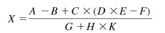 a) Write the following expression in postfix (reverse Polish) notation. Remember the rules of precedence for arithmetic operators! b) Write a program to evaluate the above arithmetic statement using a stack-organized computer with zero-address instructions (so only Pop and Push can access memory).