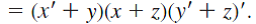 Using DeMorgan's Law, write an expression for the complement of F if F ( x,y,z )