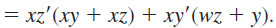 Using DeMorgan's Law, write an expression for the complement of F if F ( x,y,z )