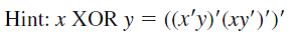 Construct the XOR operator using only NAND gates.