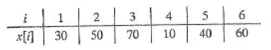 For the following array x , show x after each of the first two passes of simple selection sort to arrange the elements in ascending order: