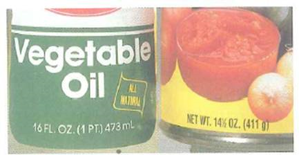 Some common product labels are shown in Fig. From the units on the labels, find (a) the number of milliliters in 2 fl. oz and (b) the number of ounces in 100 g. FIGURE Conversion factors See Exercise.