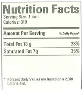 Nutrition Facts labels now appear on most foods. An abbreviated label concerned with fat is shown in Fig.. When burned in the body, each gram of fat supplies 9 Calories. (A food Calorie is really a kilocalorie, as will be learned in Chapter 11.) (a) What percentage of the Calories in one serving is supplied by fat (b) You may notice that our answer doesn't agree with the listed Total Fat percentage in Fig.. This is because the given Percent Daily Values are the percentages of the maximum recommended amounts of nutrients (in grams) contained in a 2000-Calorie diet. What are the maximum recommended amounts of total fat and saturated fat for a 2000-Calorie diet      FIGURE Nutrition Facts See Exercise.