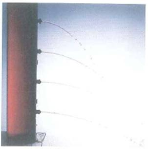 The spout heights in the container in Fig. are 10 cm, 20 cm, 30 cm, and 40 cm. The water level is maintained at a 45-cm height by an outside supply. (a) What is the speed of the water out of each hole (b) Which water stream has the greatest range relative to the base of the container Justify your answer.     FIGURE Streams as projectiles See Exercise.