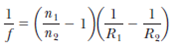 The lens-maker's equation for a lens with index n 1 immersed in a medium with index n 2 takes the form A thin diverging glass (index = 1.50) lens with R 1 = 3.00 m and R 2 = 6.00 m is surrounded by air. An arrow is placed 10.0 m to the left of the lens. (a) Determine the position of the image. Repeat part (a) with the arrow and lens immersed in (b) water (index = 1.33) (c) a medium with an index of refraction of 2.00. (d) How can a lens that is diverging in air be changed into a converging lens