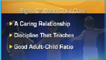    The Quality of Child Care  Numerous studies have demonstrated positive outcomes for children who are enrolled in high-quality early childhood and after-school programs. As you watch the learning video, The Quality of Child Care , consider the following question: What is temporary distress syndrome What should parents do if their child exhibits these behaviors