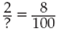 Cross-multiply to find the missing value.  