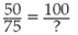 Cross-multiply to find the missing value.