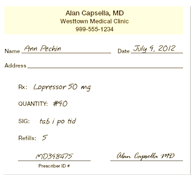 In Exercises 5, refer to prescription A.    Prescription A  If the patient gets all the refills permitted, how long will the medication covered by this prescription last?