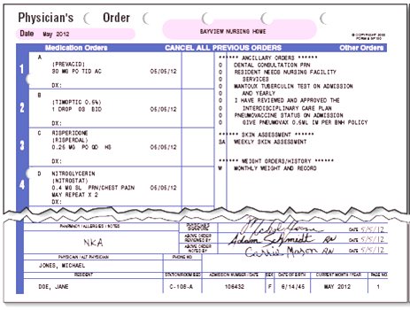 In Exercises 24, refer to Physician's Order Form 1.    Physician's Order Form 1 By what route should Nitrostat be given?