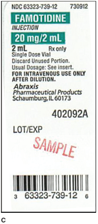 In Exercises 9, refer to label C.    What is the generic name of this drug?