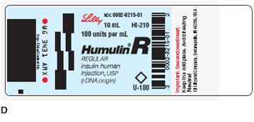 In Exercises 15, refer to label D.    What is the generic name of this insulin?