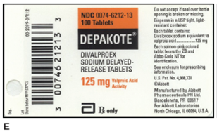 In Exercises 12, convert the dosage ordered to the same unit as that of the dose on hand or measuring device. Use conversion tables from Chapter 3 as needed. Ordered: Depakote 0.5 g Desired dose: _____ On hand: Refer to label E.
