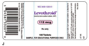 In Exercises 17, convert the dosage ordered to the same unit as that of the dose on hand or measuring device. Use conversion tables from Chapter 3 as needed. Ordered: Levothroid 0.112 mg????Desired dose: _____ On hand: Refer to label J.