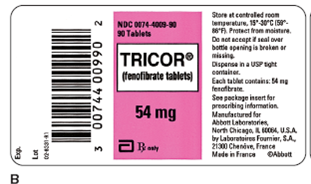 In Exercises 6, calculate the amount to administer. Ordered: Tricor 108 mg PO daily On hand: Refer to label B.