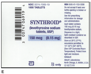 In Exercises 9, calculate the amount to administer. Ordered: Synthroid 0.3 mg PO q.d. On hand: Refer to label E.