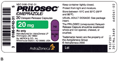 In Exercises 16, calculate the amount to administer. Unless otherwise noted, tablets are scored in half. Ordered: Prilosec 40 mg PO daily On hand: Refer to label B. Administer:_____  