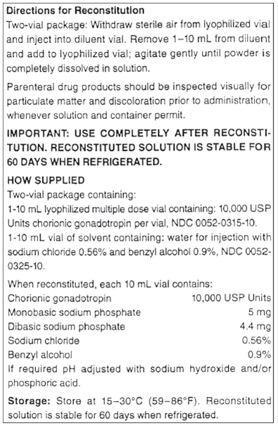 In Exercises 30, refer to the package insert for Pregnyl. Ordered: Pregnyl 2,500 units IM every other day. On hand: 10,000 unit vial of Pregnyl for IM use. See Figure K and L.        For a 2,500 unit IM dose, what is the amount to administer?